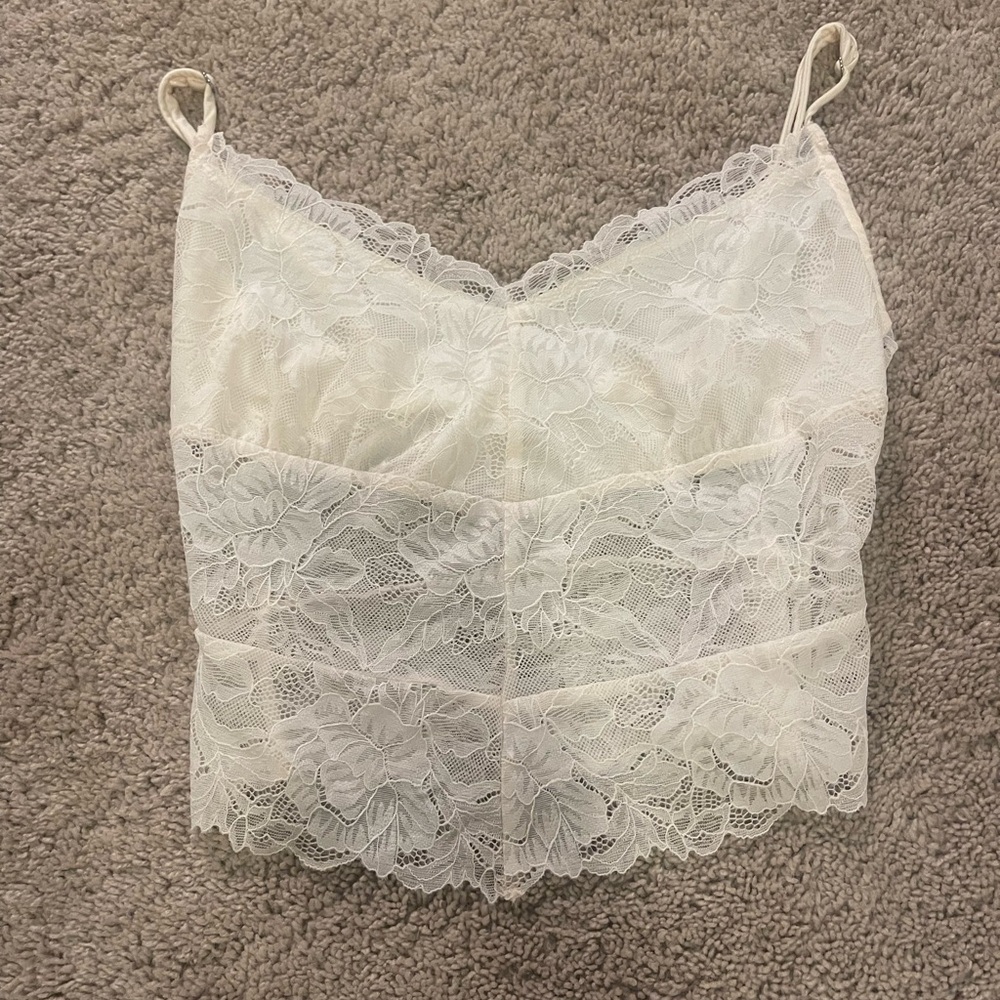 Free People White Lace Cami